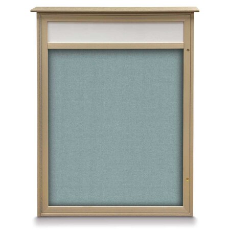 United Visual Products Triple Door Enclosed Indoor Letterboard UV1143H-BLACK-GREEN